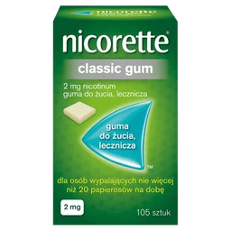 Nicorette Classic Gum 2 mg guma do żucia, lecznicza 