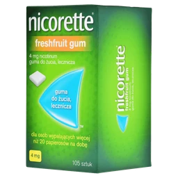 Nicorette FreshFruit Gum 4 mg guma do żucia, lecznicza 