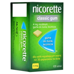 Nicorette Classic Gum 4 mg guma do żucia, lecznicza 