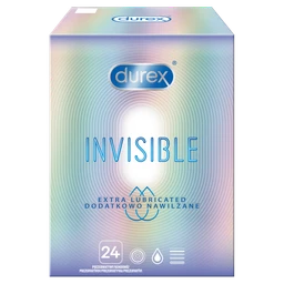 Durex Invisible, prezerwatywy, dodatkowo nawilżane 