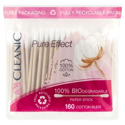 Cleanic Pure Effect, patyczki do uszu folia 