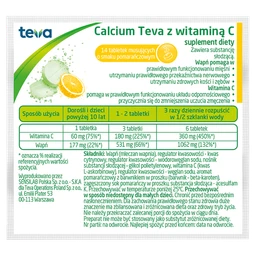 Calcium Teva z witaminą C tabletki musujące o smaku pomarańczowym 