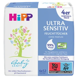 HiPP Babysanft Ultra Sensitiv, chusteczki nawilżane, od 1 dnia życia 