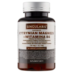 Cytrynian magnezu + Witamina B6 Singularis Superior 120 mg+0,7 mg tabletki 