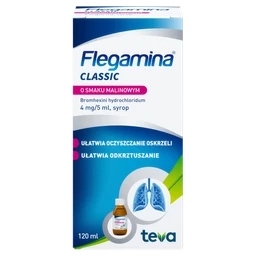 Flegamina Classic o smaku malinowym 4 mg/5 ml syrop 