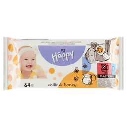 Bella Baby Happy, chusteczki nasączone, mleko i miód 