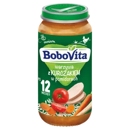 BoboVita, obiadek warzywa z kurczakiem w pomidorach, 12 m+ 