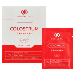 Colostrum z bananem Genactiv (Colostrum Colostrigen) 500 mg proszek do sporz. zaw. doustnej 