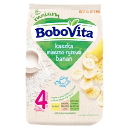 BoboVita, kaszka mleczno-ryżowa, banan, 4m+ 