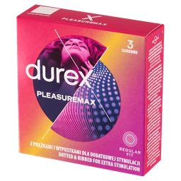 Durex Pleasuremax, prezerwatywy ze środkiem nawilżającym 