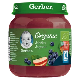 Gerber Organic deser jabłko i jagoda dla niemowląt powyżej 4 miesiąca 