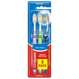 Colgate Extra Clean zestaw 3 średnich szczoteczek do zębów 