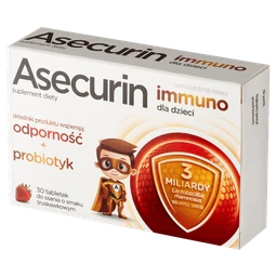 Asecurin immuno dla dzieci tabletki do ssania o smaku truskawkowym 