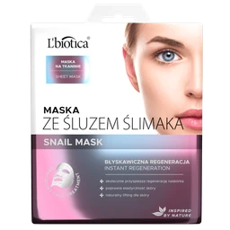 L'biotica Snail Mask, maska ze śluzem ślimaka na tkaninie 