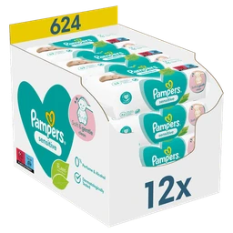 Pampers Sensitive, chusteczki nawilżane 