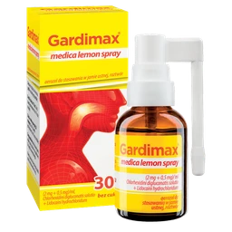 Gardimax medica lemon spray (2 mg + 0,5 mg)/ml aerozol do stosowania w jamie ustnej, roztwór 