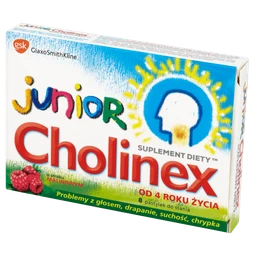 Cholinex Junior smak malinowy pastylki do ssania 