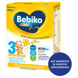 Bebiko Junior 3 o smaku waniliowym NUTRIflor Expert proszek 