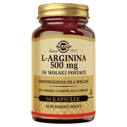 Solgar L-Arginina 500 mg kapsułki 