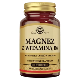 Solgar Magnez z Witaminą B6 133,3 mg+8,3 mg tabletki 