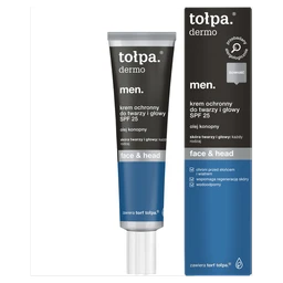 Tołpa Dermo Men Face&Head, krem ochronny do twarzy i głowy SPF 25 