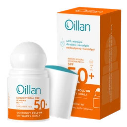Oillan SPF50+ Ochronny roll-on do twarzy i ciała od 6. miesiąca życia 