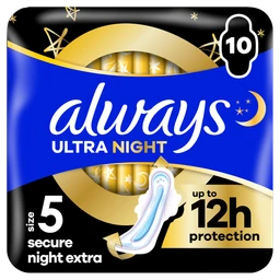 Always Ultra Exnight Protect Plus Podpaski ze skrzydełkami na noc 
