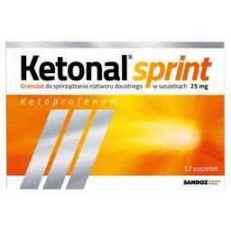 Ketonal Sprint 25 mg granulat do sporządzenia roztworu doustnego 