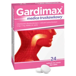 Gardimax medica truskawkowy 5 mg + 1 mg tabletki do ssania 