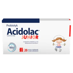 Acidolac Junior tabletki o smaku truskawkowym 