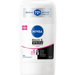 Nivea Invisible Black & White, antyperspirant w sztyfcie Clear 