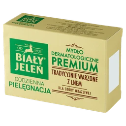 Biały Jeleń, mydło premium z lnem, kartonik 