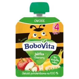 BoboVita, mus jabłka i banany, 4m+ 