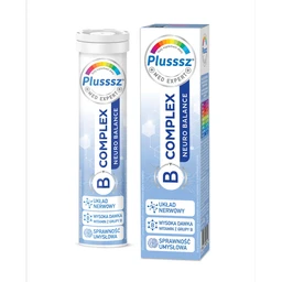 Plusssz B-Complex Neuro Balance tabletki musujące o smaku pomarańczowo-brzoskwiniowym 