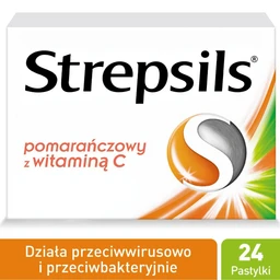 Strepsils pomarańczowy z witaminą C 1,2 mg + 0,6 mg pastylki twarde - 24 szt./opak