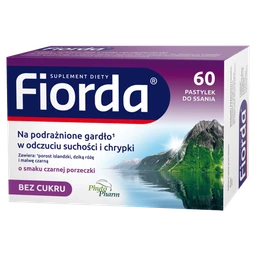 Fiorda smak porzeczkowy pastylki do ssania - 60 szt./opak