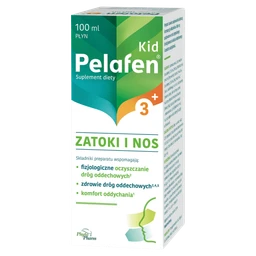Pelafen KID Zatoki i Nos płyn o smaku malinowym - 100 ml