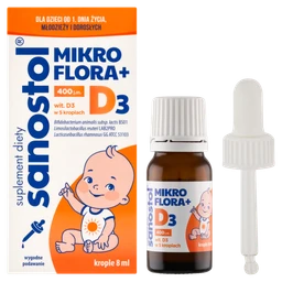 Sanostol Mikroflora+D3 krople - 8 ml z kroplomierzem