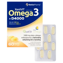 Bio Omega3 + D4000 1000 mg+12 mg+100 µg kapsułki - 60 szt./opak