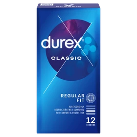 Durex Classic, prezerwatywy ze środkiem nawilżającym -  12 szt./opak