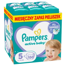 Pampers Active Baby, pieluchy, rozmiar 5, 11-16 kg - 150 szt./opak
