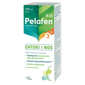 Pelafen KID Zatoki i Nos płyn o smaku malinowym - 100 ml