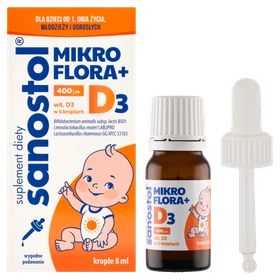 Sanostol Mikroflora+D3 krople - 8 ml z kroplomierzem