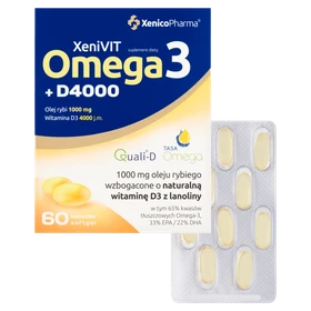 Bio Omega3 + D4000 1000 mg+12 mg+100 µg kapsułki - 60 szt./opak