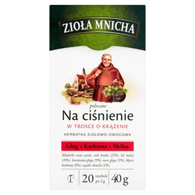 Zioła Mnicha Na ciśnienie zioła do zaparzania - 20 saszetek 2 g