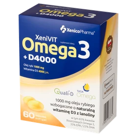 Bio Omega3 + D4000 1000 mg+12 mg+100 µg kapsułki - 60 szt./opak