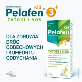 Pelafen KID Zatoki i Nos płyn o smaku malinowym - 100 ml