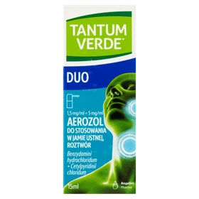Tantum Verde Duo (1,5 mg + 5 mg)/ml aerozol do stosowania w jamie ustnej, roztwór - 15 ml