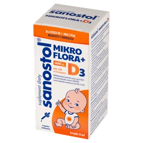 Sanostol Mikroflora+D3 krople - 8 ml z kroplomierzem
