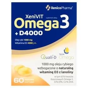 Bio Omega3 + D4000 1000 mg+12 mg+100 µg kapsułki - 60 szt./opak
